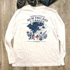 New England & Canada Cruising the North White Long Sleeved Shirt Size M